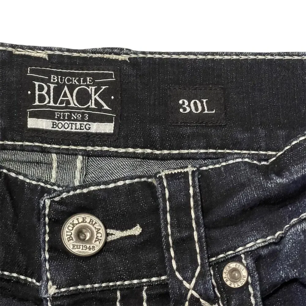 Buckle Black Jeans Mens 30W x 33L Blue Dark Wash Bootcut Stretch #Denim #Jeans - Picture 5 of 12
